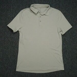 Lululemon Shirt Mens Small Beige‎ Tan Evolution Polo Lightweight Slim